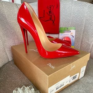$745 NIB CHRISTIAN LOUBOUTIN PATENT RED SO KATE 120 HEELS PUMPS 40.5 / 9.5